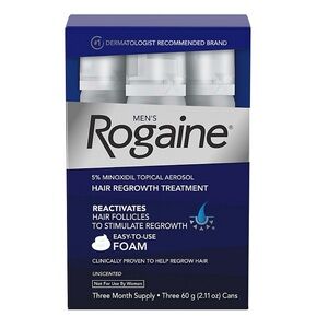 ROGAINE 5% Minoxidil Unscented Foam Hair Regrowth Treatment 3 Month EXP 12/2026
